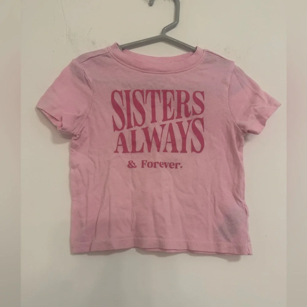 Old Navy Pink Girls' Short-Sleeve Tee with 'SISTERS ALWAYS' Graphic